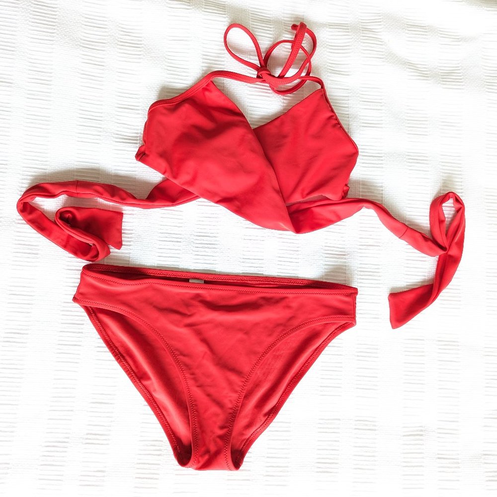 Aerie Wrap Halter Bikini Top and Bottom